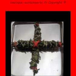 puissante croix d'herbe de protection Santa Muerte