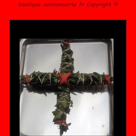 puissante croix d'herbe de protection Santa Muerte