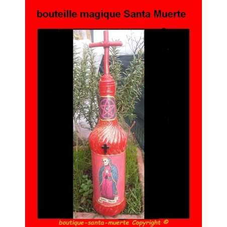 bouteille magique Santa Muerte pour la protection et la dévotion